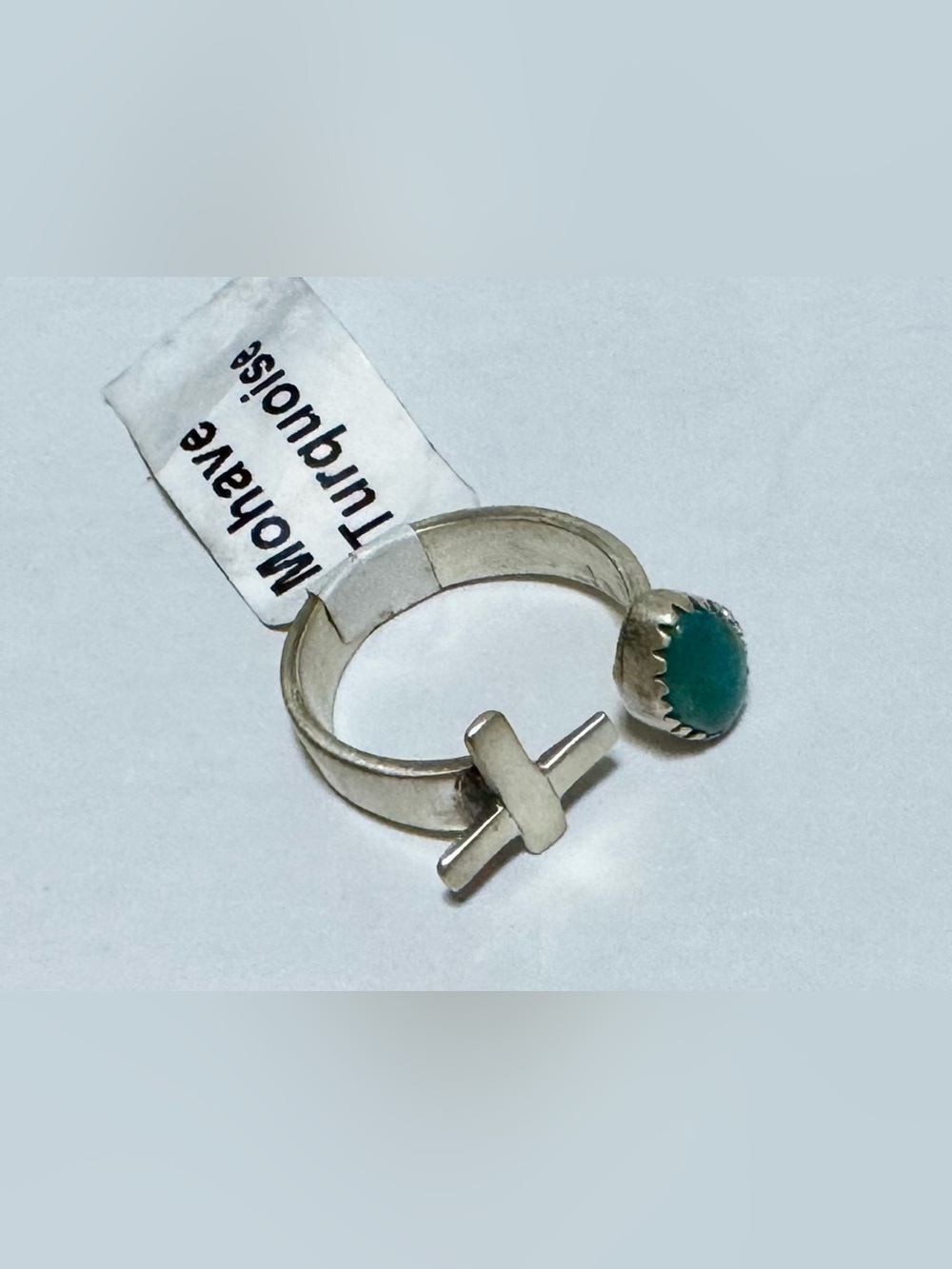 Mohave Turquoise and Cross Floater Ring